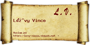 Lévy Vince névjegykártya